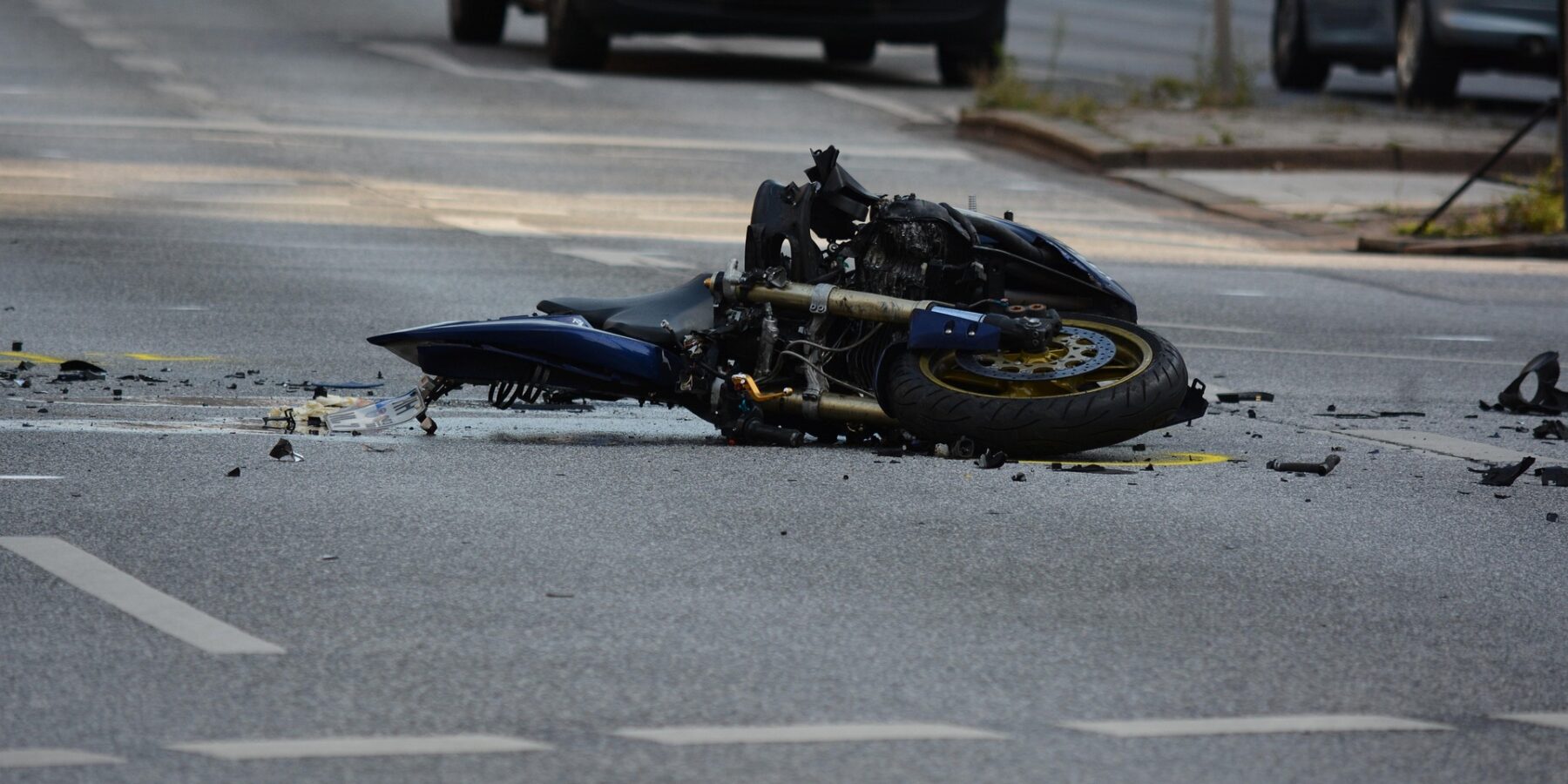 motorcycle crash scene