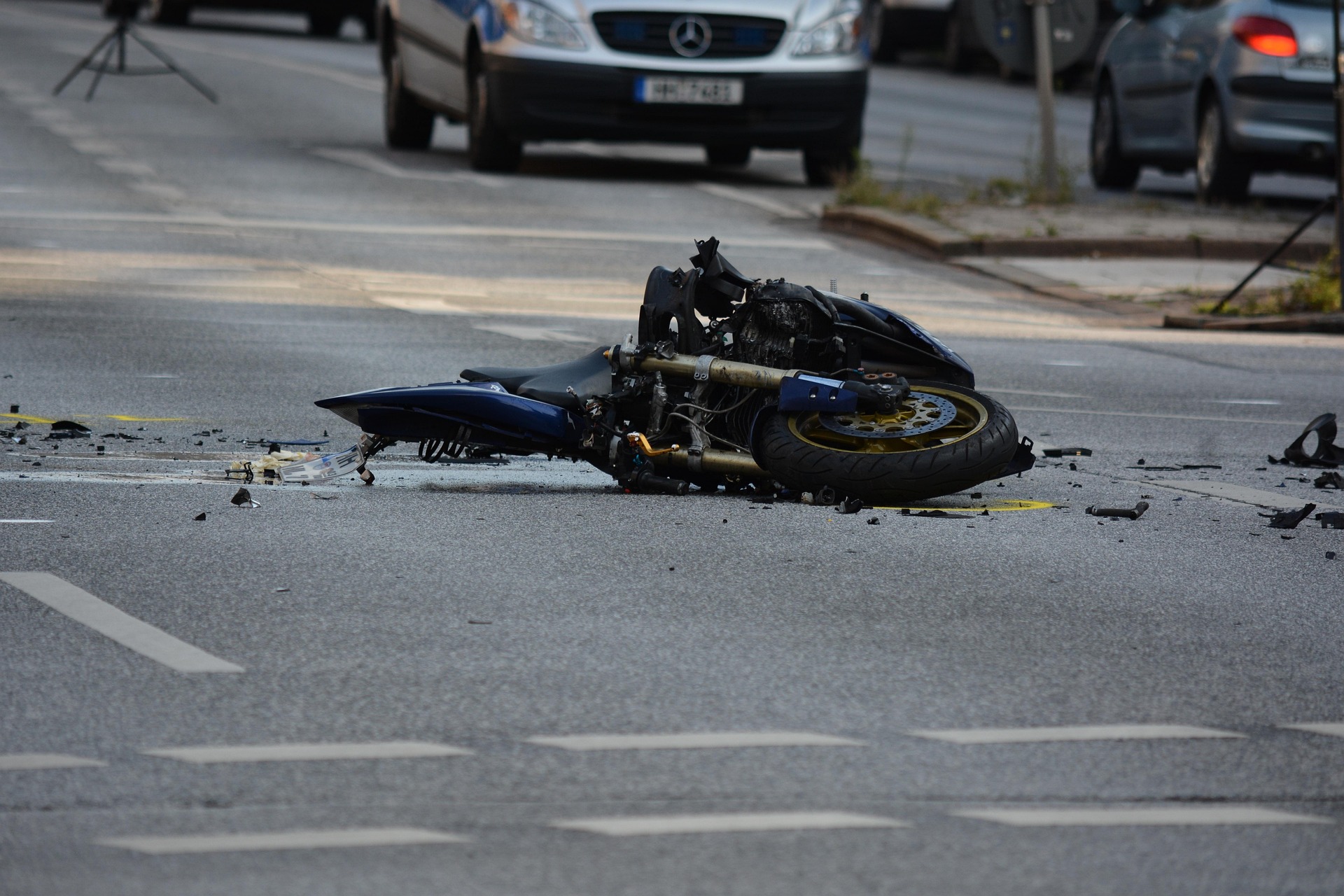 motorcycle crash scene