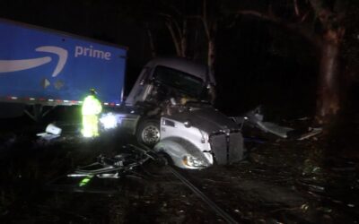 San Diego Rainfall Leads to Crash Involving Two Amazon Semi Trucks